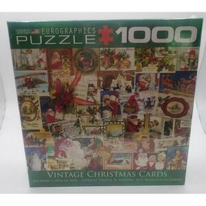Eurographics Puzzle Vintage Christmas Cards 1000 New Factory Sealed